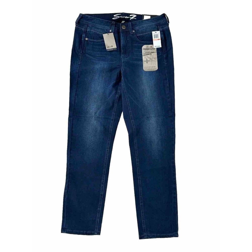 Seven7 Tummyless Skinny Jeans Womens 14W Dark Wash 4D Stretch Denim Pants